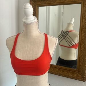 lululemon Free to Be Wild bra - red w/ cheetah print straps